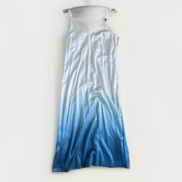 Reformation Ombré Sofia 100% Silk Slip Midi Dress Blue Lavender size 0 $278 Prom - Picture 13 of 14